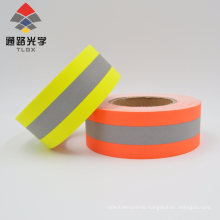 Fluorescent Orange Flame Retardant Reflective Fabric Tape for Safety Clothing